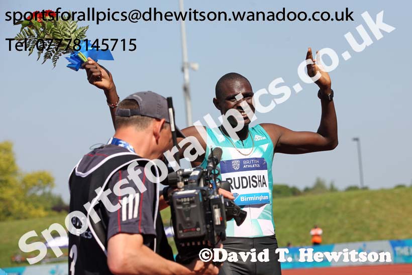David Rudisha (KEN) after winning the 600 metres, IAAF Diamond League, Birmingham. Photo: David T. Hewitson/Sports for All Pics